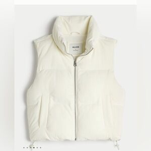 Hollister Off-White Quilted Vest